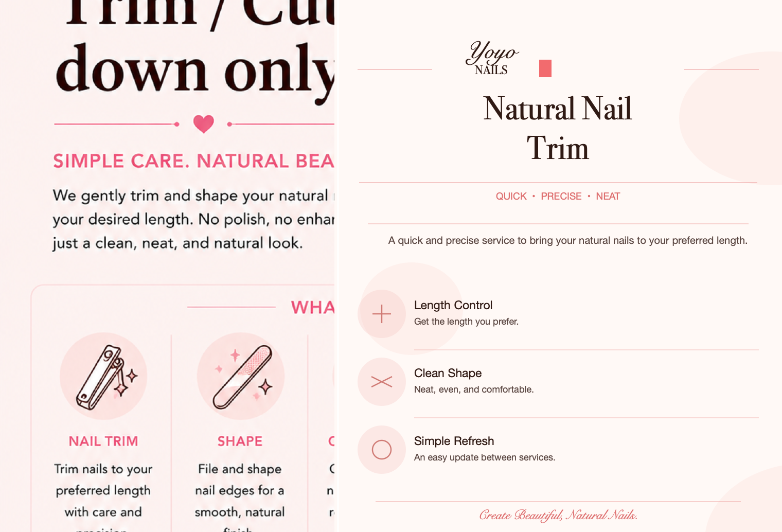 Natural Nail Trim/Cut down only